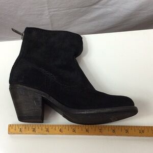 Frye Black Suede Ankle Booties